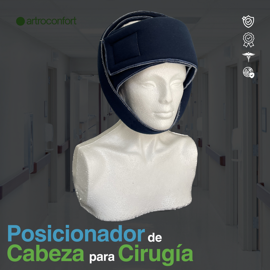 Posicionador de cabeza para silla de playa en cirugía de hombro