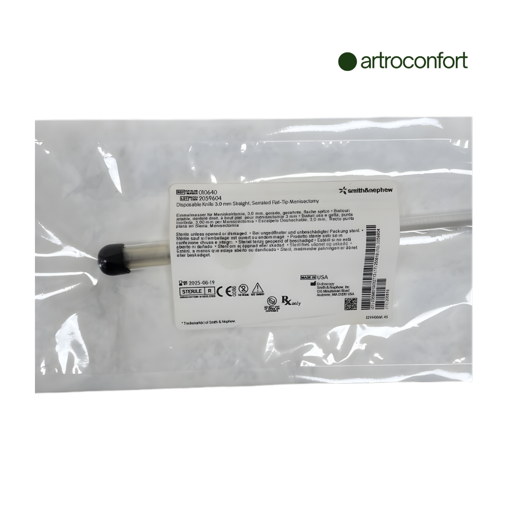 SMITH & NEPHEW BISTURÍ DESECHABLE RECTO DE 3.0 MM Y DENTADO DE PUNTA PLANA PARA MENISECTOMÍA