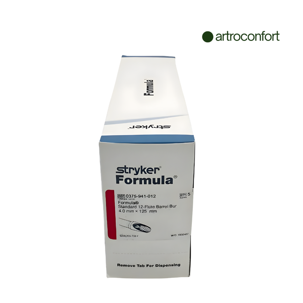 STRYKER BARREL BUR ESTÁNDAR DE 12 ESTRÍAS 4.0 MM X 125 MM