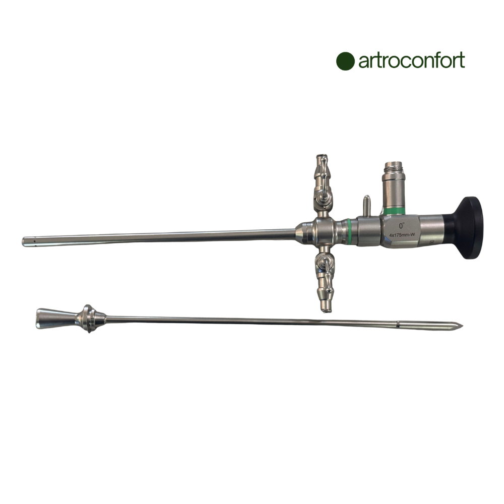 GENÉRICO ARTROSCOPIO 0° 4X175MM GRAN ANGULAR CON CAMISA Y PUNZÓN