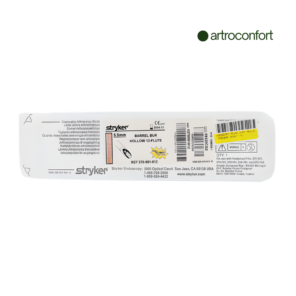 STRYKER FRESA CILÍNDRICA HUECA HOLLOW BARREL BUR 5.5 MM – 12-FLAUTA